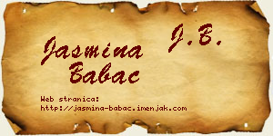 Jasmina Babac vizit kartica